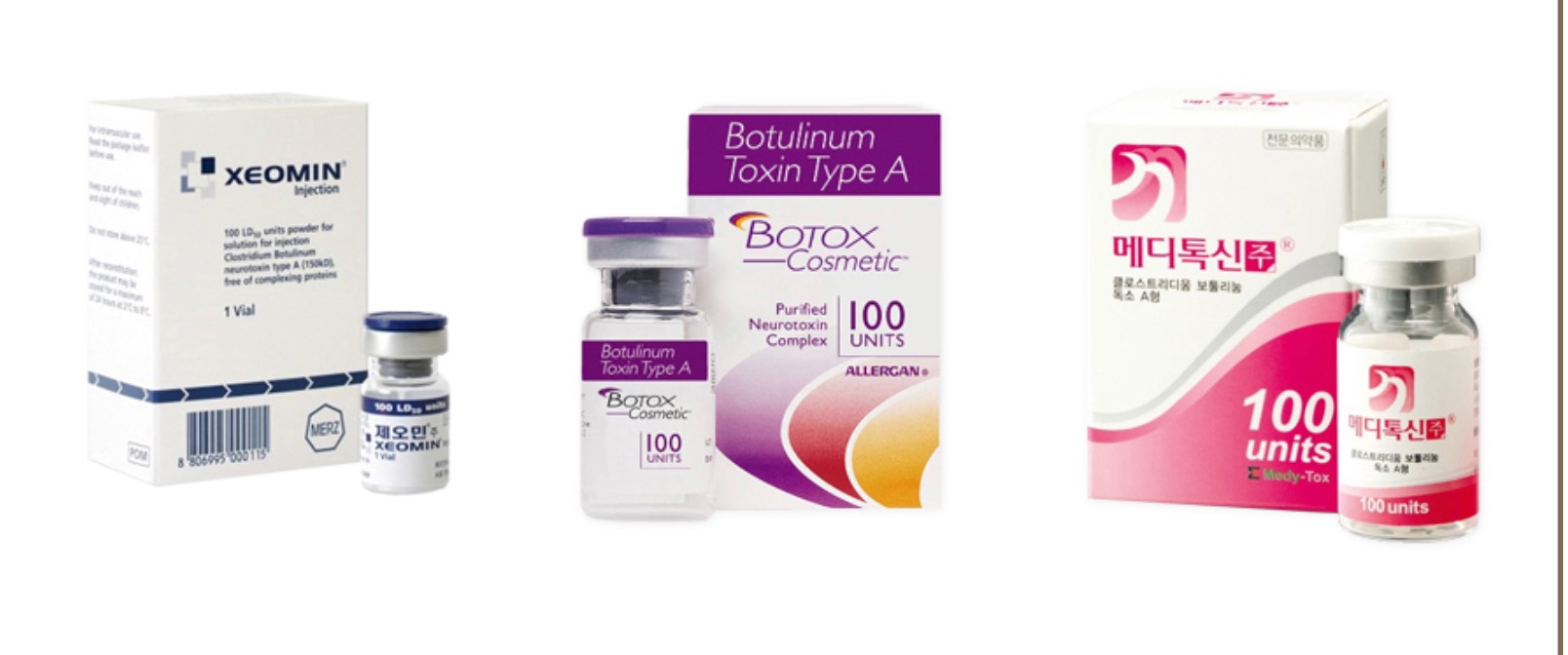 Berbagai merek botulinum toxin yang digunakan di Korea